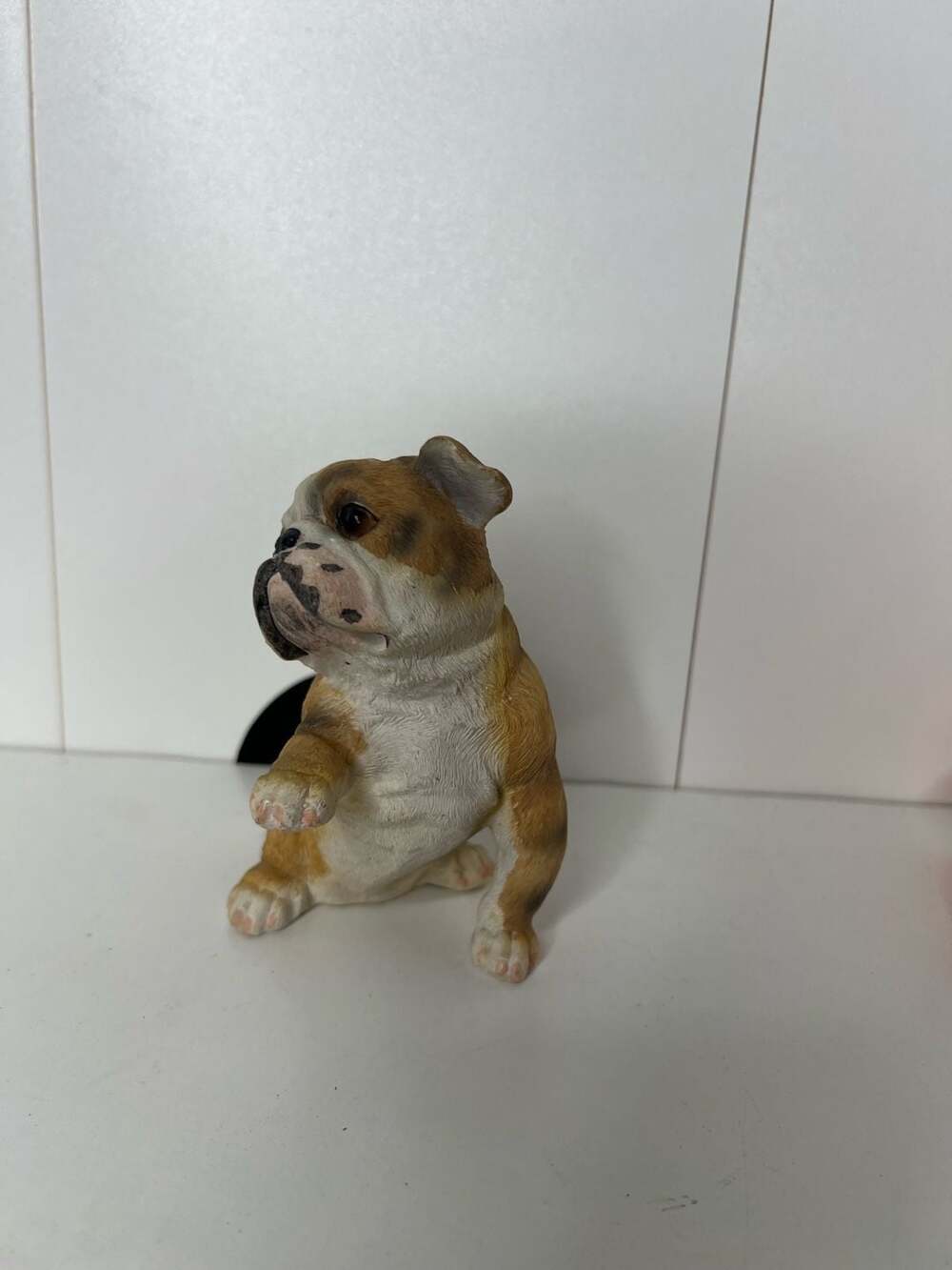 Small Realistic Resin Sitting Bulldog Figurine Statue